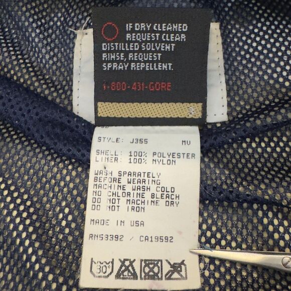 Vintage 90s Gore-Tex Jacket IN SPORT Made in USA Retro Navy Teal Mens M Retro - Picture 10 of 10